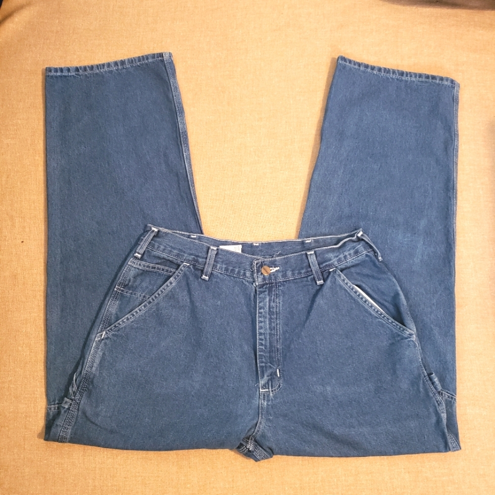 Mens Carhartt Carpenter Blue Denim Jeans Size 32X30